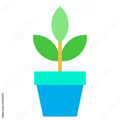 Flat Pot Plant icon