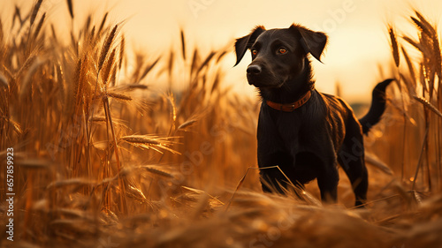 golden retriever dog in a field © Vahagn