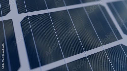 Foto Close-up view of half cut polycrystalline solar panel cell