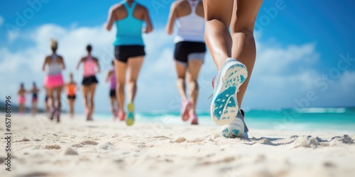 Group of people running in ...