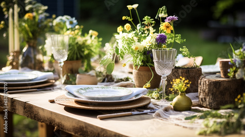 Table decor  holiday tablescape and dinner table setting in countryside garden  formal event decoration for wedding  family celebration  English country and home styling