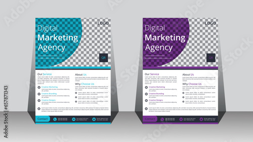 Corporate business A4 flyer template design for a digital marketing company. Annual report geometric proposal poster and brochure cover.