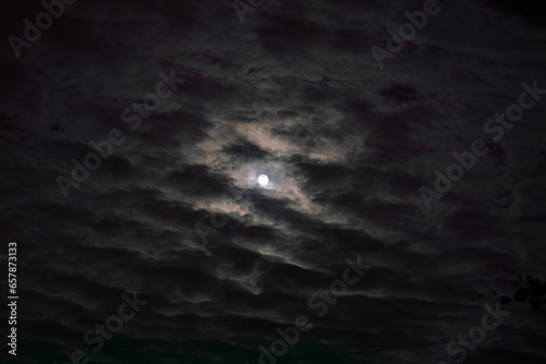 moon and clouds in the sky