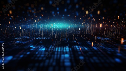 Abstract background representing data particles in a technological environment, each particle conveying a unique piece of information