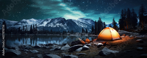 Starry night sky in a remote wilderness location © thejokercze