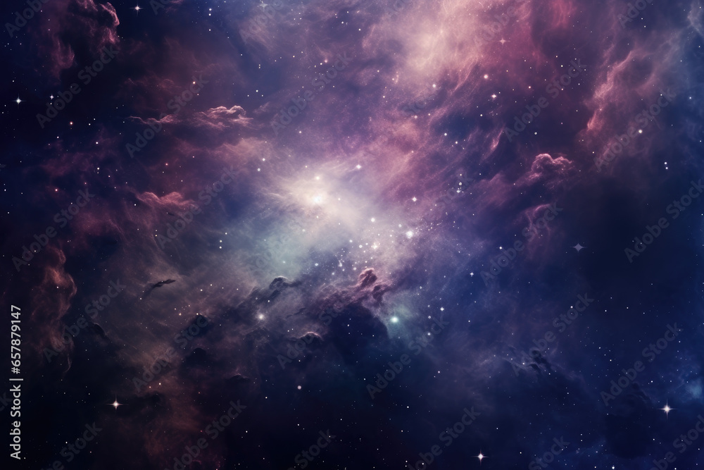 Nebula and galaxies in space, abstract cosmos background