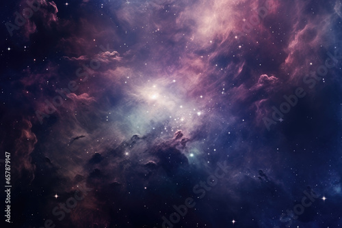 Nebula and galaxies in space, abstract cosmos background © thejokercze