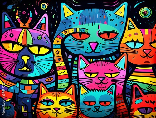 Abstract Cats and Spiky Mounds  UHD Cartoon Gang