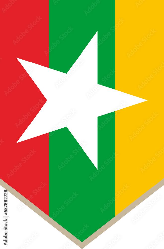 Vertical hanging flag of Myanmar Vertical hanging flag of Myanmar
