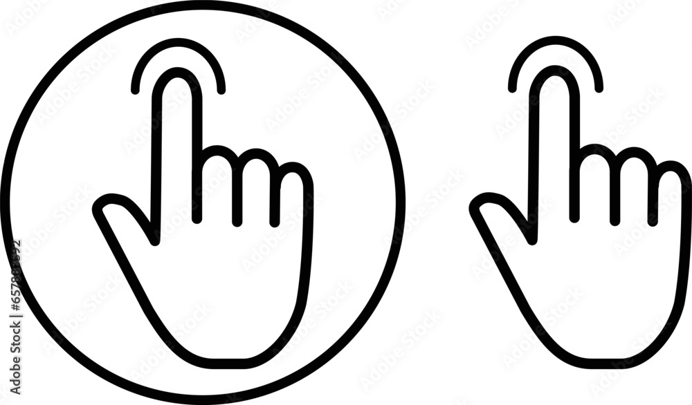 The finger tap icon.For applications and websites. Vector icon.High-quality sign and symbol on a white background. Vector icon with outline for infographics, web design and application development. The finger tap icon.For applications and websites. Vector icon.High-quality sign and symbol on a white background. Vector icon with outline for infographics, web design and application development.