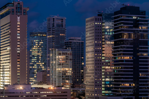 Wallpaper Mural Tel Aviv modern office buildings at night Torontodigital.ca