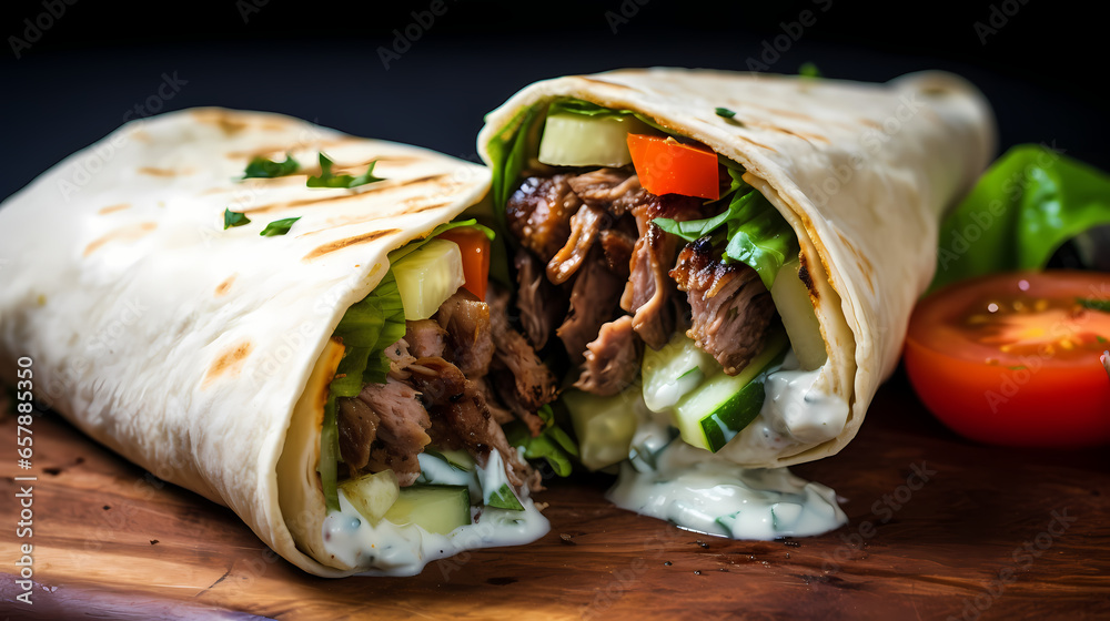 Middle Eastern Feast: Lamb Shawarma Wrap Middle Eastern Feast: Lamb Shawarma Wrap