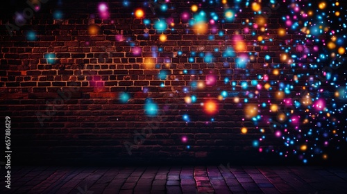 Dark brick wall multi-color...