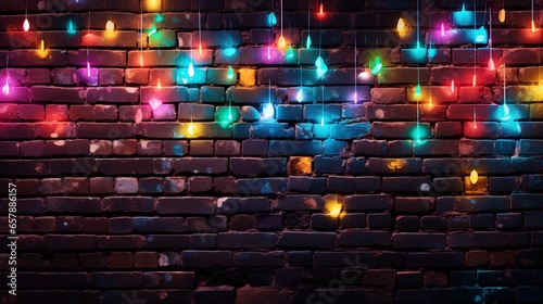 Dark brick wall multi-color...