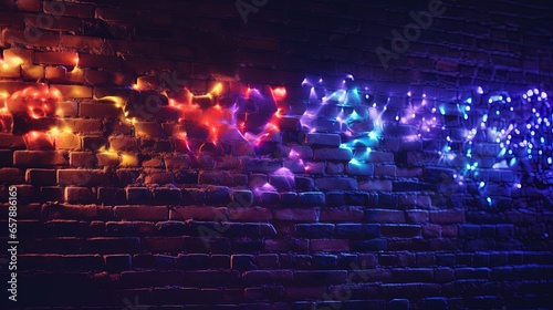 Dark brick wall multi-color...