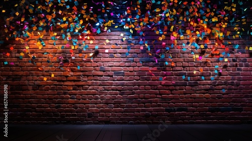 Dark brick wall multi-color...