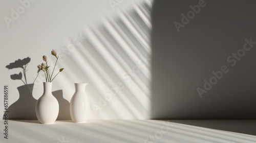 3D Mockup of Light and Shadow on a Table in Organic Expressionism Style with Sunrays and High Contrast photo