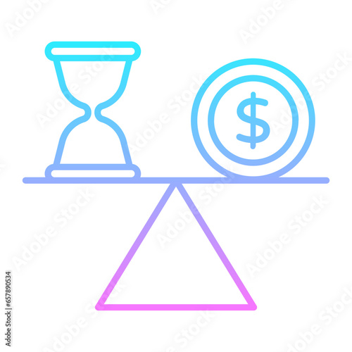 Break Even Point Gradient Icon