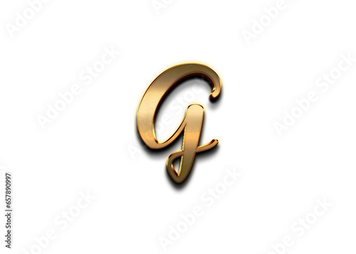 Gold 3D – letter G of the alphabet in capital letters on isolated white background.