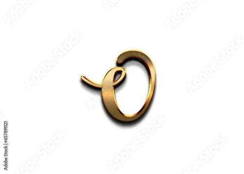 Gold 3D – letter O of the alphabet in capital letters on isolated white background.
