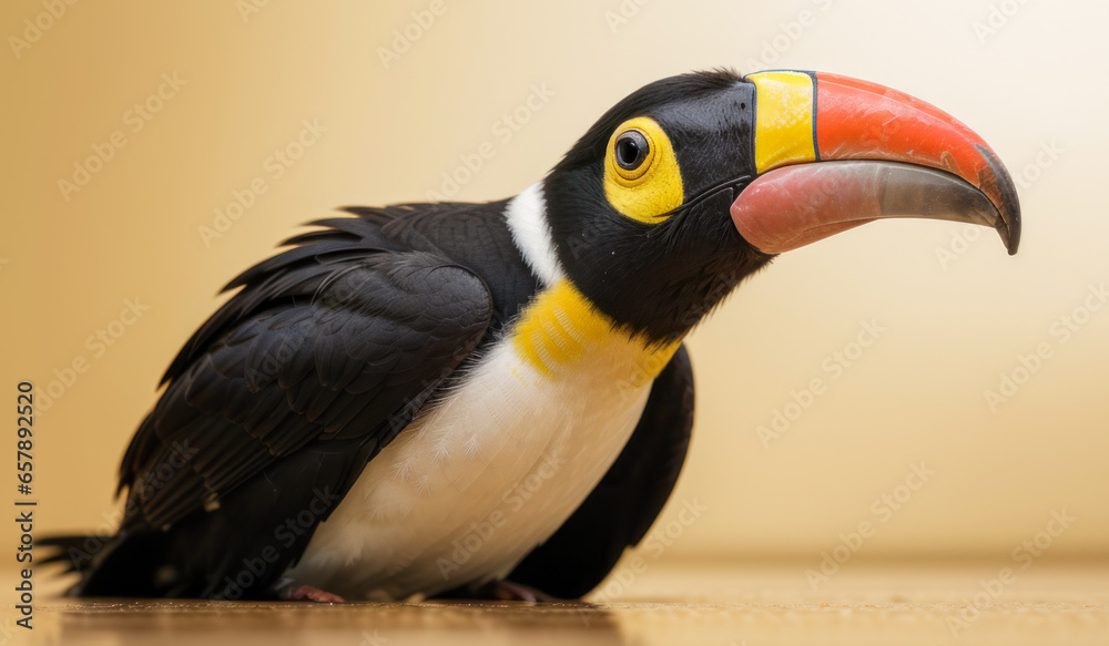 Fototapeta premium Toucan on Yellow Background
