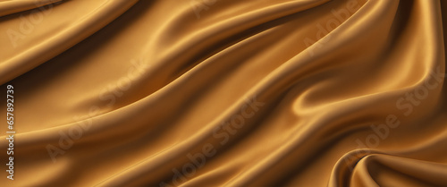 Abstract background of golden crumpled fabric. Cloth with folds. Colorful illustration. Generative AI