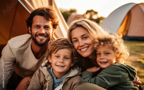 Family relaxing together at...