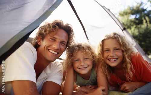 Family relaxing together at...