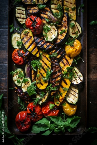A plate of freshly grilled vegetables