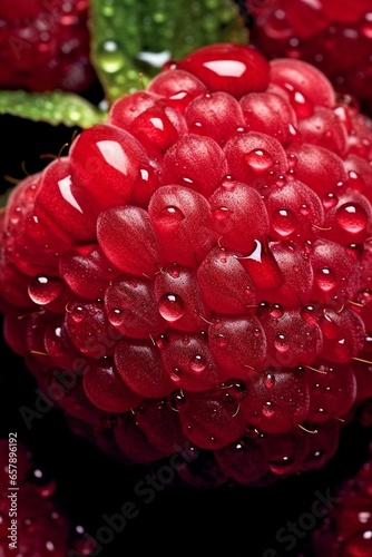 Close-up of a fresh and ripe Raspberry