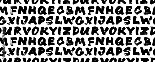 Seamless Seamless banner design with bold brush drawn alphabet letters. Typography seamless pattern. design with bold brush drawn alphabet letters.