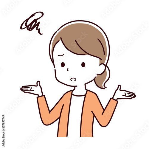 色々なポーズの私服の女性のイラスト