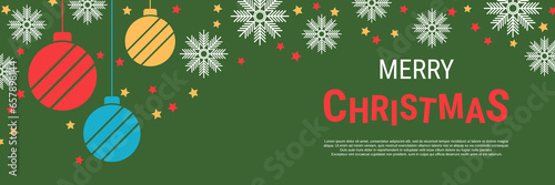 Merry Christmas and Happy New Year party invitation banner, card, flyer, coupon vector template