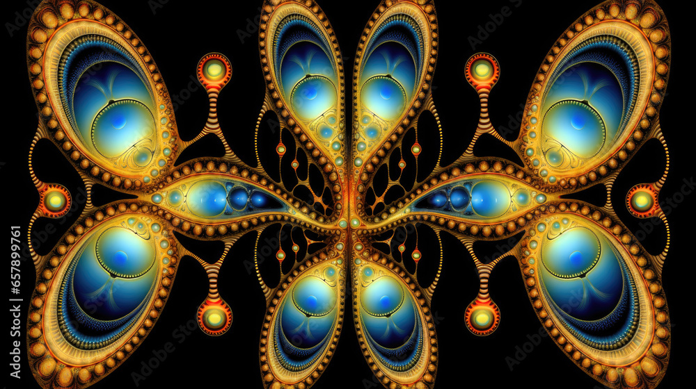 fractal arrangement psychedelic new age sacred geometry background - by generative ai