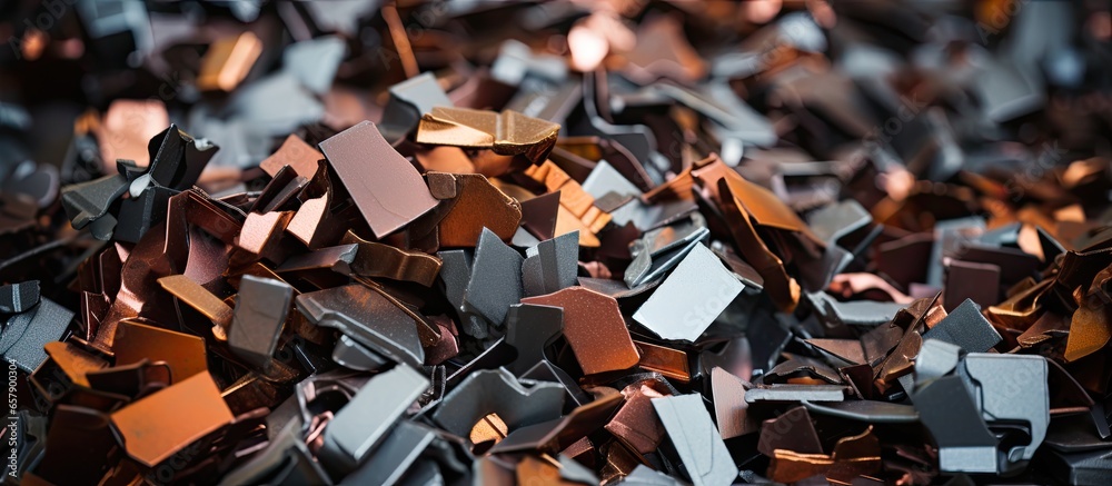 Recycled industrial scrap used to create new metal representing the concept of waste recycling and industry Recycled industrial scrap used to create new metal representing the concept of waste recycling and industry