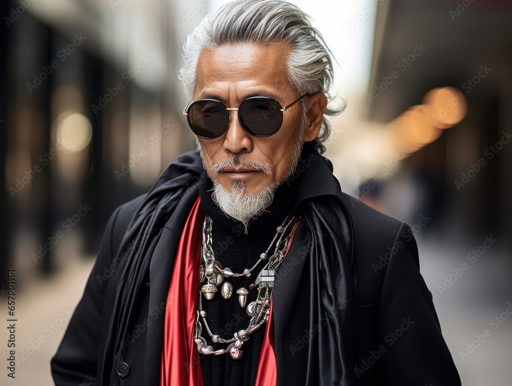 Portrait of a Japanese Stylish Elderly Man Portrait of a Japanese Stylish Elderly Man