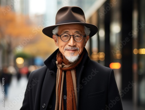 Portrait of a Japanese Stylish Elderly Man