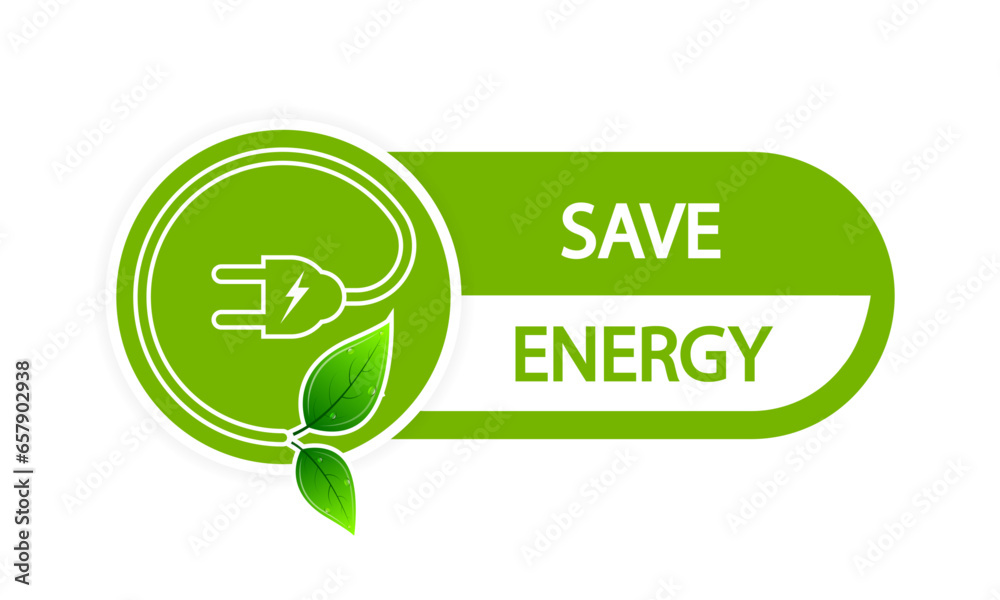 Energy save Green leaf icon, vector art illustration. Energy save Green leaf icon, vector art illustration.