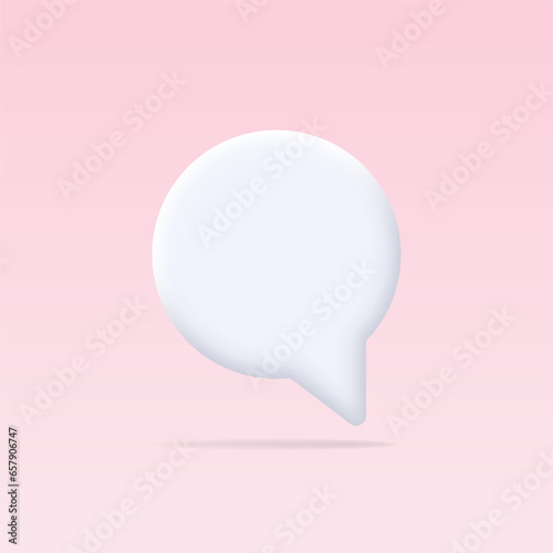 Speech bubble icon. Round thought balloon, textbox, chat, message box, talk cloud, dialog window design for communication, business information and discussion concept. Isolated vector illustration