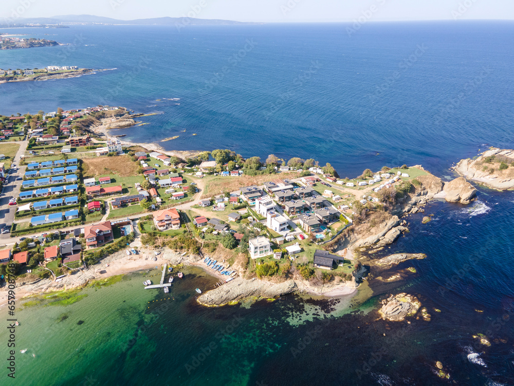 Obraz premium Aerial view of Black sea coast near Arapya beach, Bulgaria
