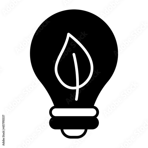 Energy Efficient Light Glyph Icon photo