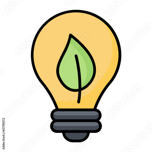 Energy Efficient Light Colored Outline Icon photo