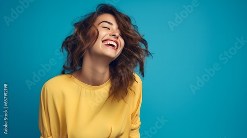 Smiling Caucasian Woman  Beauty and Fashion Portrait