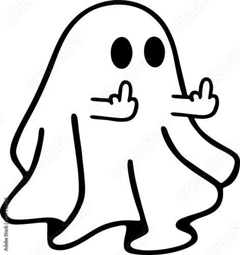 Ghost middle finger SVG, Halloween ghost vector, Halloween vector