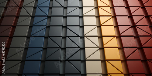 Abstrakter futuristischer Hintergrund in bunten Quadraten Motiv für Webdesign und Drucksachen als Vorlage in Querformat für Banner, ai generativ