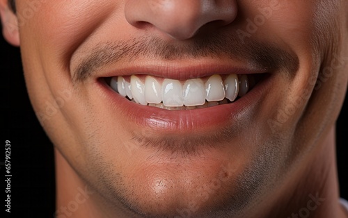 Close-up of a man's smile. For advertising of dental business