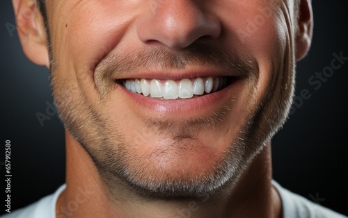 Close-up of a man's smile. For advertising of dental business