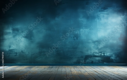 Abstract versatile presentation background with blue wall and beautiful highlights of light and shadow