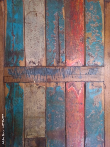 Old wooden plank texture, faded broken paint