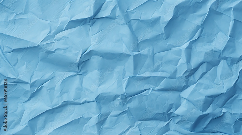 Fototapeta premium Seamless blue crumpled paper background texture pattern with copy space.